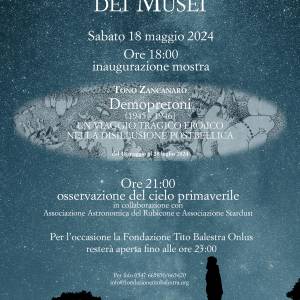 Locandina 18 maggio 2024 immagine dell'evento: Notte dei Musei alla Fondazione Tito Balestra Onlus